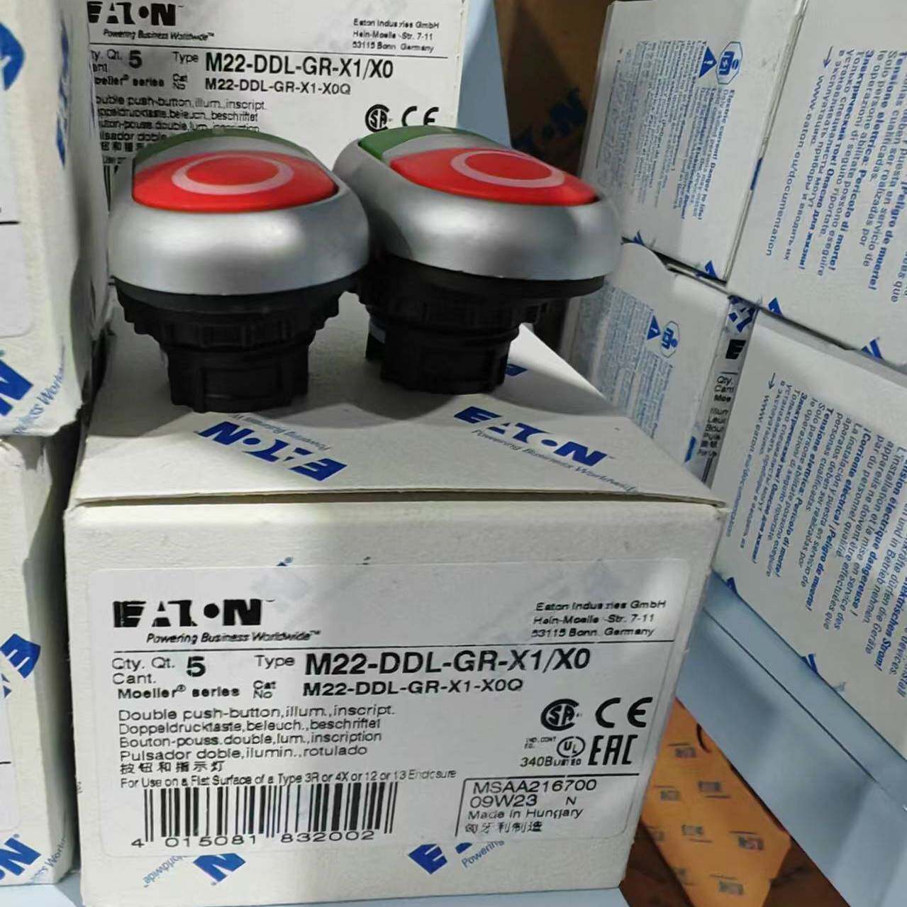 伊顿穆勒M22-DDL-GR-X1/X0双位按钮指示灯