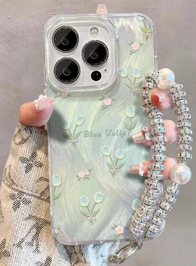 郁金香手链适用于oppo findx9手机壳x8prox7/reno15pro/14/13/12女K12S/10软A5A6proA3新款ace2羽纱保护套