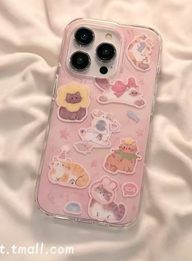 满喆粉色猫咪适用于OPPOfindx9手机壳x8x7/x6新款Reno15/14pro/13保护套R17/15女k12s/11/10XA6A5pro/a35白底