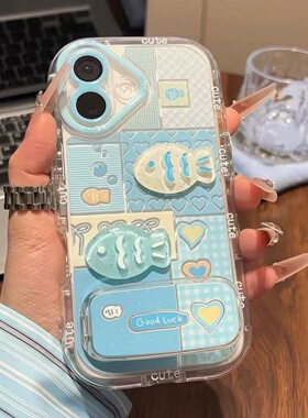 满喆格纹小鱼适用于oppoa5手机壳A6PRO/A3/A1保护套A97/93S/92/73新款A58X/57/56/53防摔女A15A11 R17/15狐尾