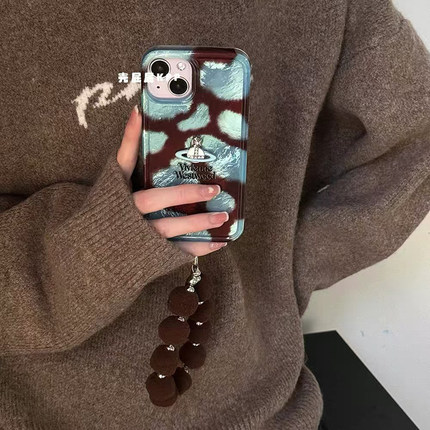 复古蓝棕豹纹适用于三星s25plus手机壳s24+s23/s22/s21FE新款保护套note20ultra/s10/9/8女防摔A54/53羽纱