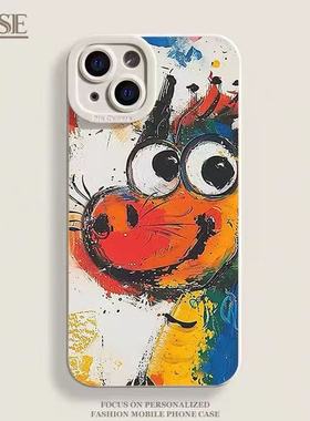 涂鸦彩色龙适用于苹果17Air手机壳16promax/iphone15/14全包xsmax13proxr女12mini/11pro7/8plus天使保护套