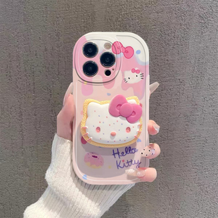 卡通猫带支架适用于三星s25ultra手机壳s24/s23plus新款Galaxys22/21+note20/9/8保护套A55/54/53女s10+胖妹