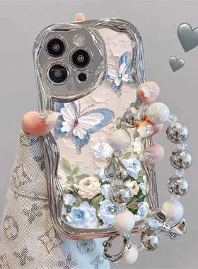 蝴蝶彩色鲜花适用于一加ACE6/3PRO手机壳1加15/13T/12新款1+11保护套一加ACE5/3/2V1加ACE2pro高级感水滴女