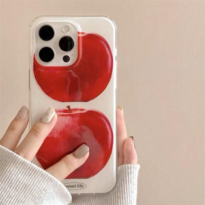 简约风红水果适用于三星s25ultra手机壳s24+/s23/s22/s21F/s20plus保护套note20/s10全包a52a51A71A54a30魔方