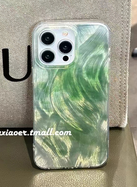 夏天绿色羽纱适用于小米17promax手机壳15/14ultra/13pro/12/11/1013ultra保护套12x小众女civi5PRO/4/3羽纱