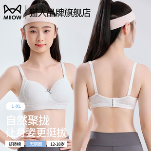 猫人少女青春期初高中生发育内衣运动防震聚拢挺身姿女孩专属文胸