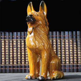 旺财招财陶瓷狗化解摆件客厅卧室办公室风水补角缺角生肖狗镇宅