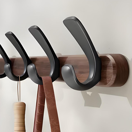 胡桃木挂钩免打孔墙上壁挂