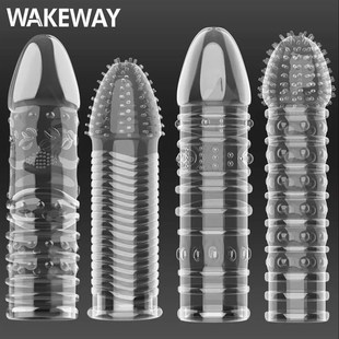 Extender Covers Penis Condoms Crystal Mens WAKEWAY