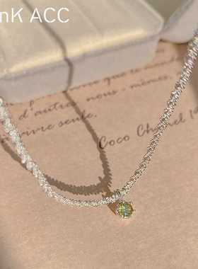 ins高级感波光粼粼钛钢项链锆石