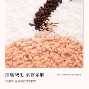 地毯卧室床边毯女孩卡通儿童房间可爱少女耐脏主卧毛W绒床前毯地