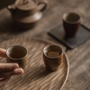 品茗杯功夫茶具手心茶杯单杯家用喝Y茶小杯子粗陶 诧寂风日式