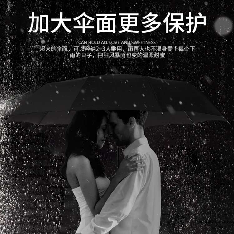 严选10骨全自动雨伞木柄刻字雨伞大号男士商务高端广告礼品伞定制