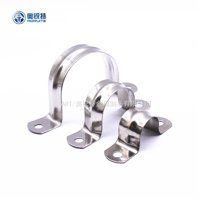 。304不锈钢水管卡 骑马卡 圆管夹线卡固定卡U型卡马鞍家用卡扣套