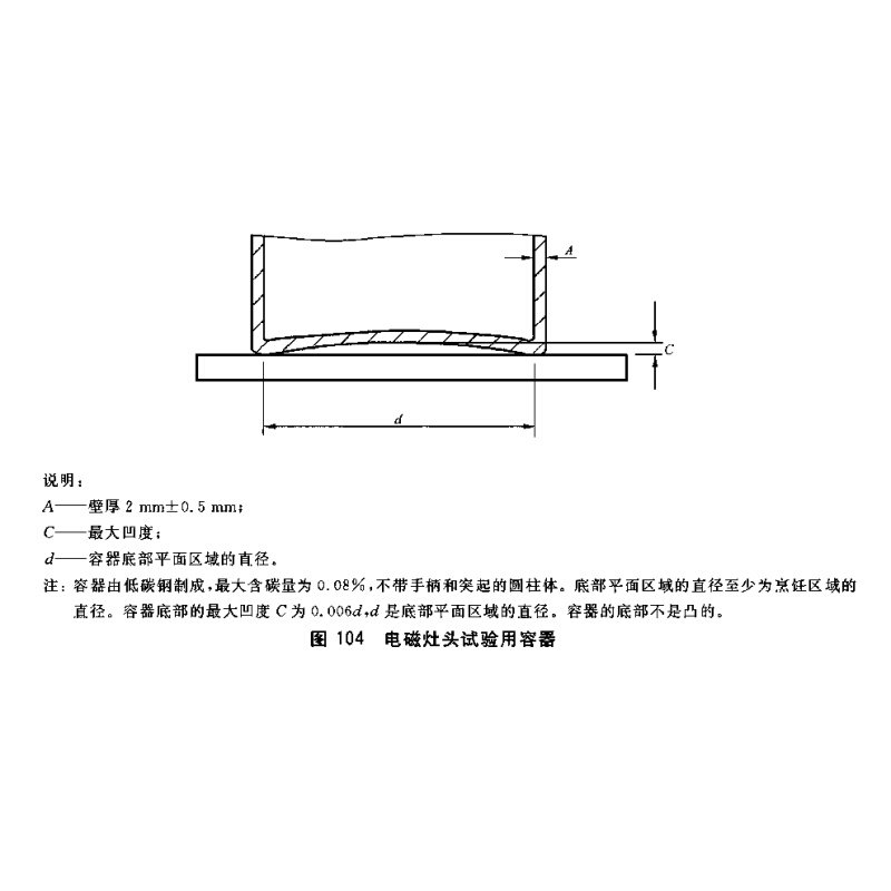 。标准锅 电磁灶头试验用容器 低碳钢锅 家电标准锅