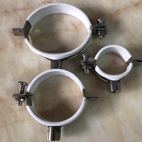 不锈钢带胶丝扣吊码 丝杆吊码 PVC管卡排水管支架包胶吊码管卡子