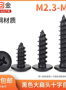 大扁头自攻螺钉伞头螺钉黑色蘑菇头木牙自攻螺丝 6L