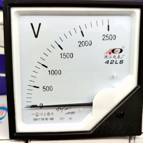 。中频机械指针交流电压表42L6 2500V/100V 1000HZ频率赫兹表1KC