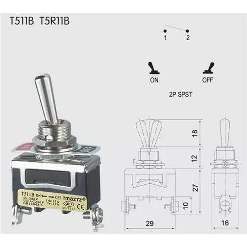 正品永得钮子开关T511B/T521B/T522B/T523B 自锁自复式摇头开关