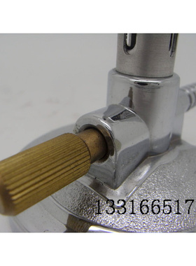 。Bunsen burner with threaded needle valve nickel plated
