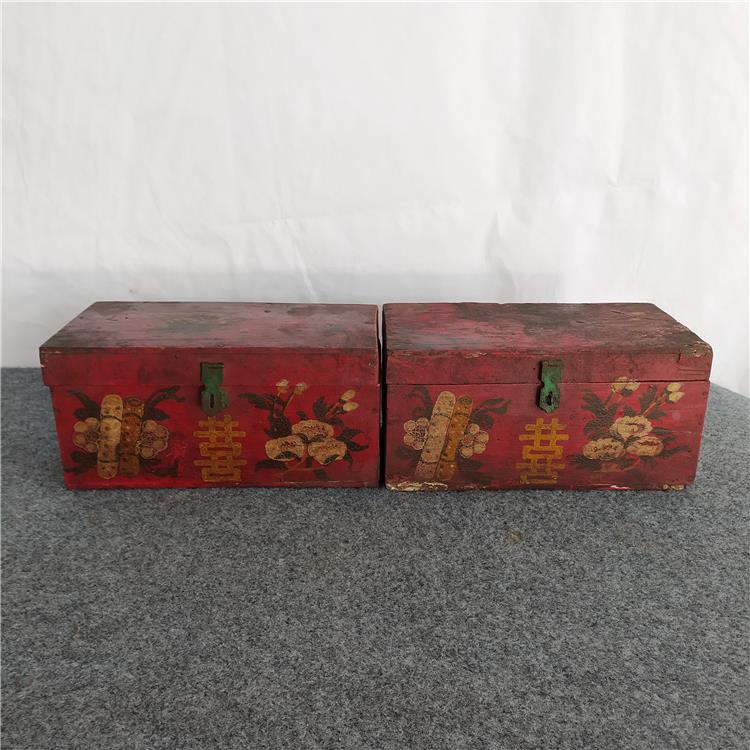 民俗老物件老食盒喜事用品实木盒古董旧货市场杂项收藏品复古摆件