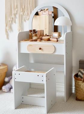 kienvy韩国儿童梳妆台女孩小公主化妆包品玩具木质过家家仿真面膜