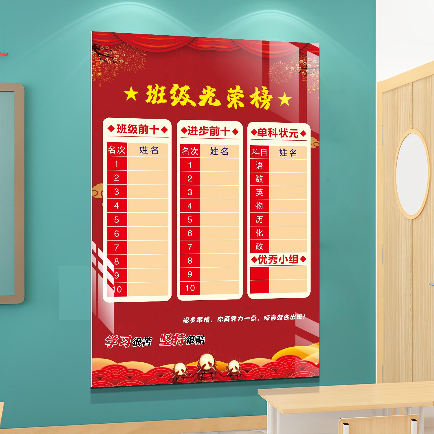 书法教室墙面布置班级光荣榜墙贴初中高三成绩荣誉展示文化墙壁画