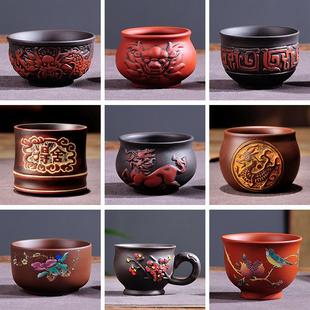 热销紫砂品茗杯梅花杯普洱杯将军杯青铜杯大反口杯主人杯功夫茶杯