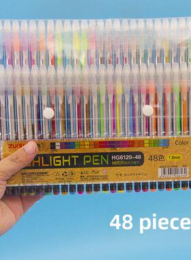 抖音闪光笔高光笔套装廉价标记高光泽彩色凝胶笔可爱的k型标记笔