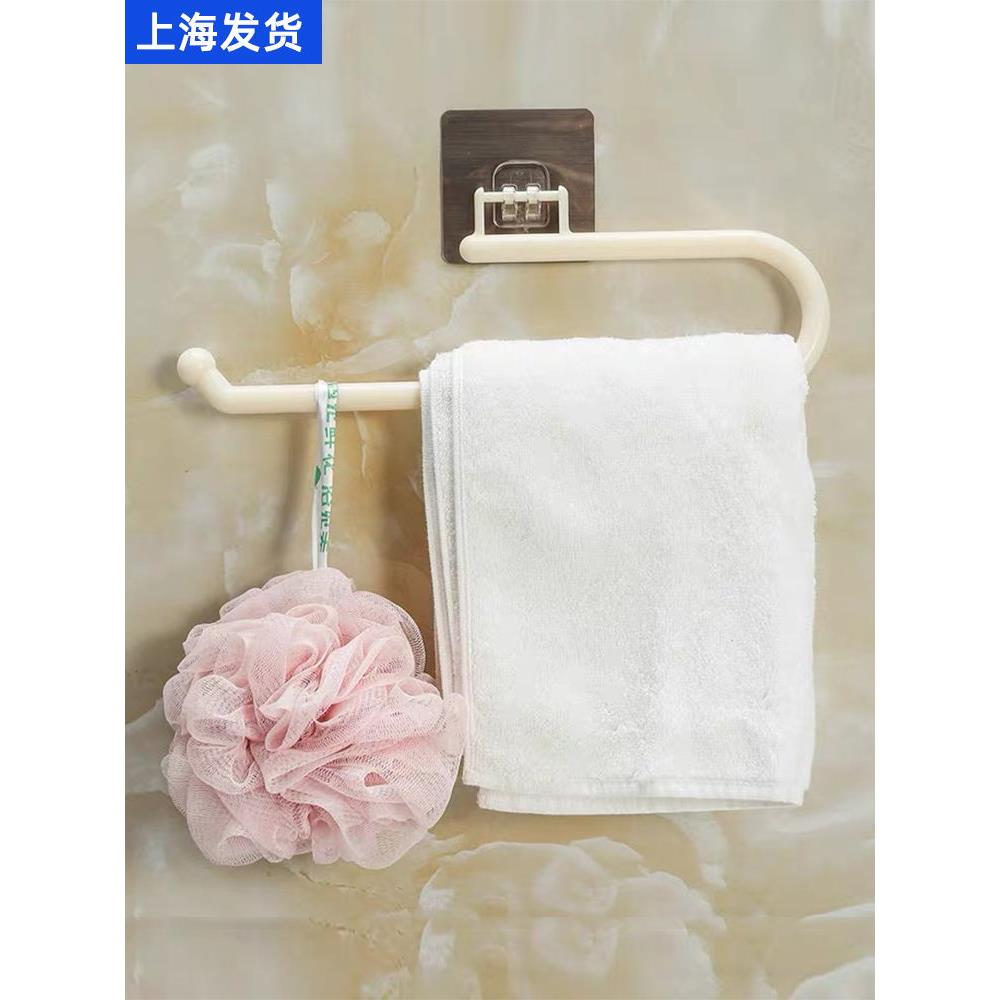 免打孔毛巾架毛巾杆厨房纸巾架免钉橱柜用纸吸油纸挂架子挂钩卷纸