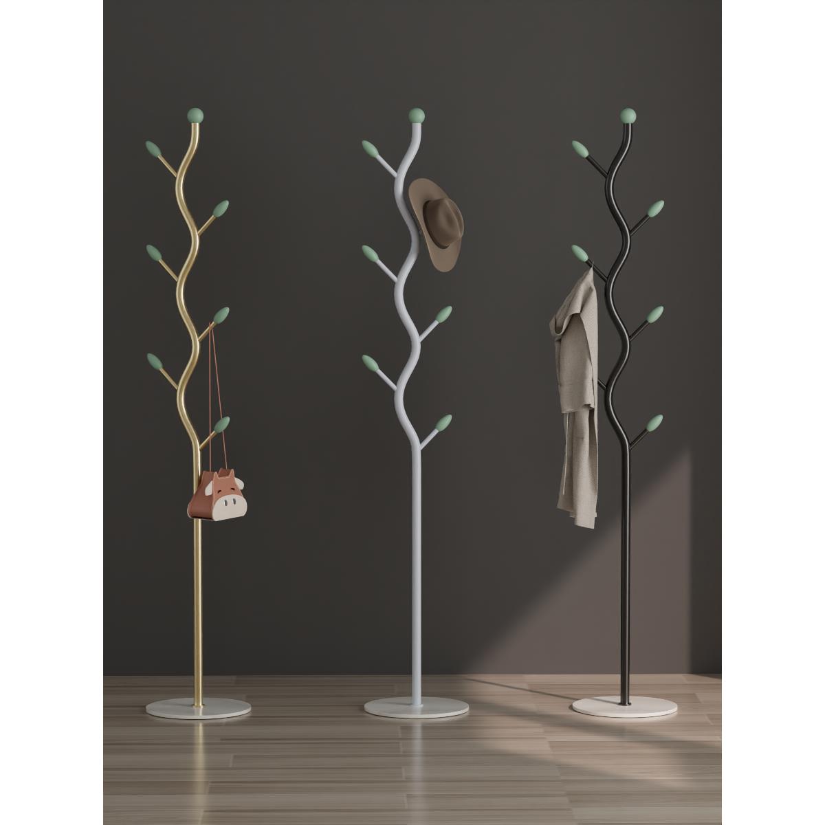 休闲设计衣架板岩金属支架家庭无障碍豪华落地储物架入口衣袋架