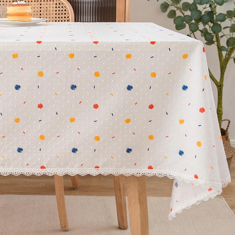 小清新彩色糖豆桌布餐桌布茶几布寝室洗衣机冰箱电脑盖布定做包邮