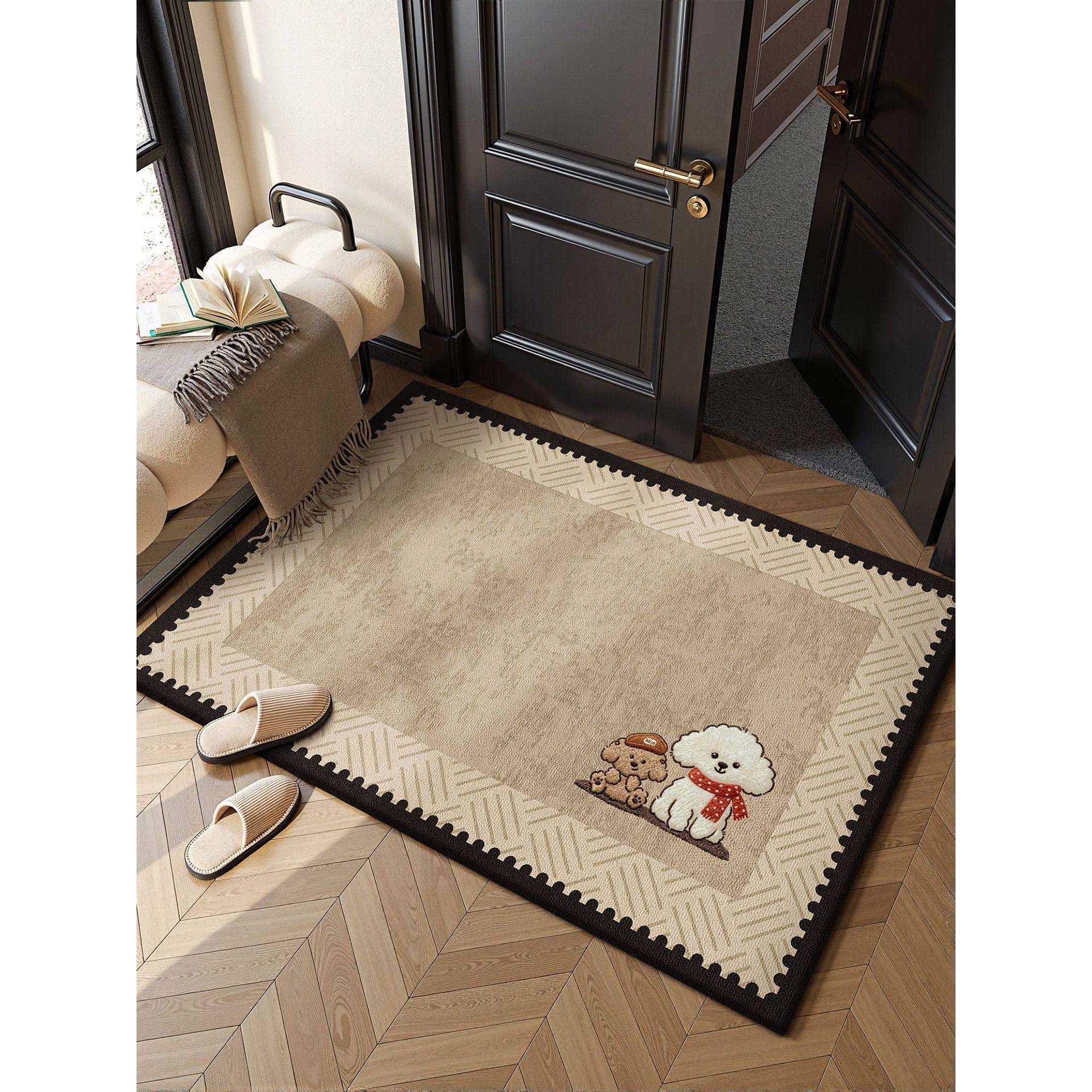 法式高级感地垫入户门垫免洗耐脏防滑地垫可裁剪除尘蹭土家用脚垫,居家布艺,入户地垫,淘宝优惠券,粉丝福利购,淘宝优惠卷