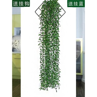 彷真挂墙植物过江龙叶藤吊兰塑料装饰壁挂藤条客厅室内吊篮假花