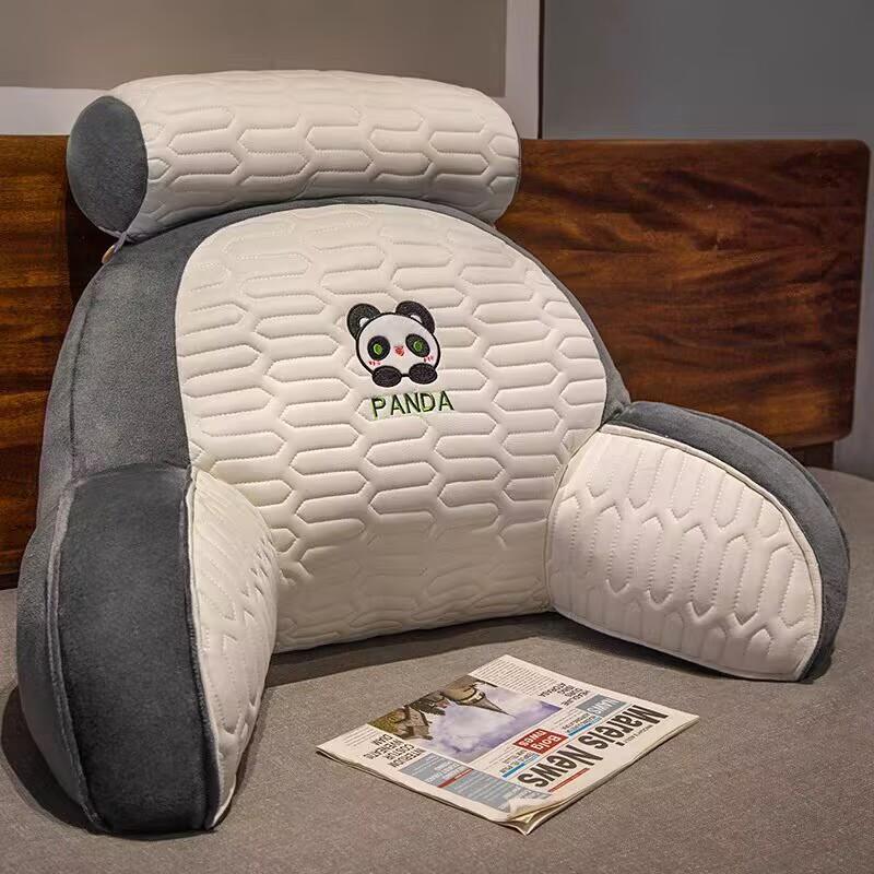 熊猫乳胶床头靠垫软包护腰靠枕大靠背孕妇沙发抱枕宿舍床上枕头夏