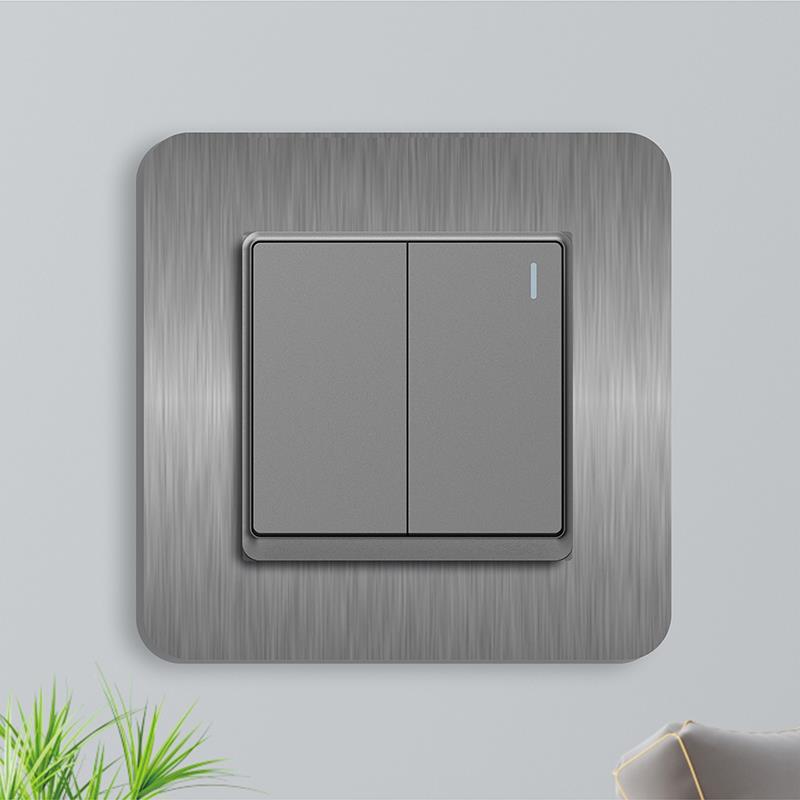 米凡创意压克力开关贴简约现代创意设计防脏装饰拉丝客厅卧室遮缝