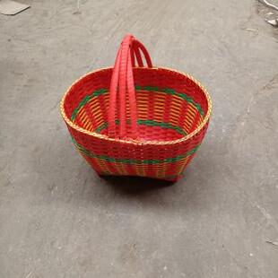 tuf4家用采摘竹篮手提买菜篮子厨房放鸡蛋藤编手工编织收纳筐办喜