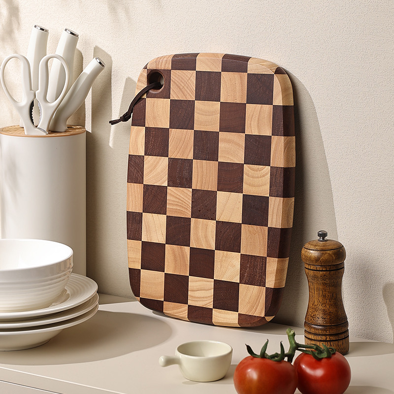 相思木棋盘格菜板高颜值实木砧板