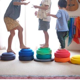 儿童运动感统训练器材室内外幼儿园彩虹过河石家用平衡感触板玩具