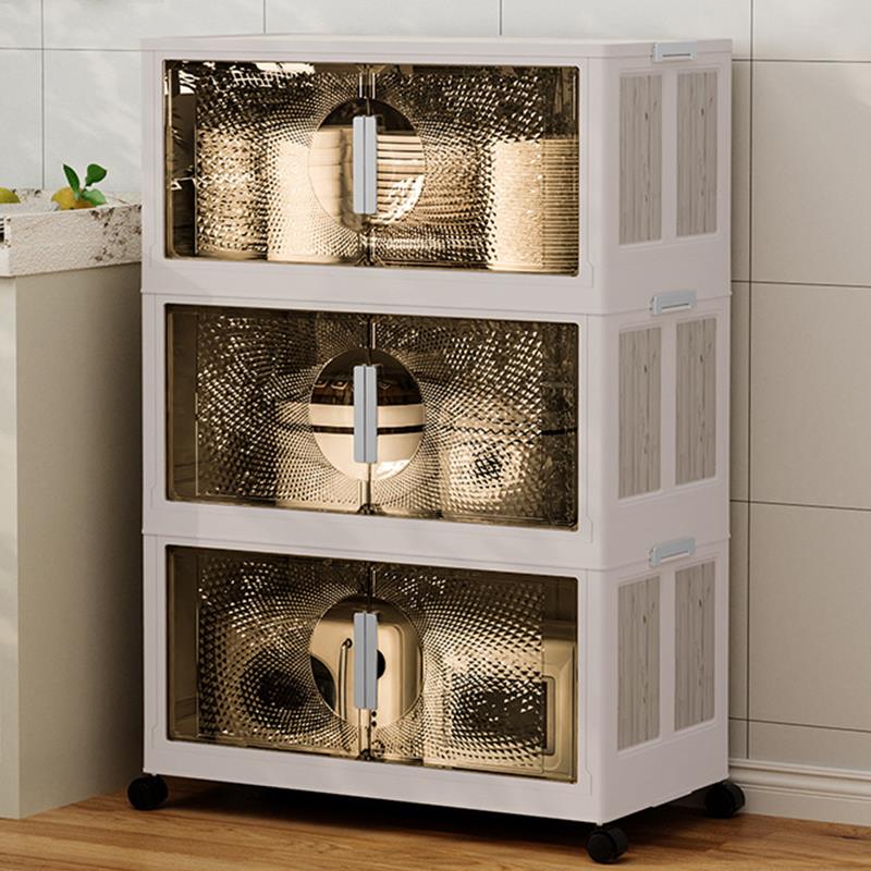 免安装塑料家用储物柜双开门儿童玩具衣服现代客厅卧室移动收纳柜