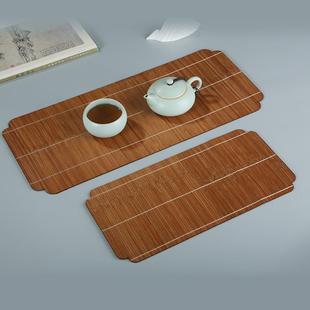 手工竹编茶席禅意茶桌垫干泡茶具配件竹丝竹席垫子竹垫茶垫桌旗