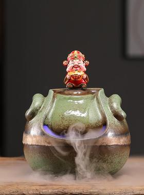 中式招财流水摆件客厅书房茶室流水器循环水中国风创意喷泉水景观