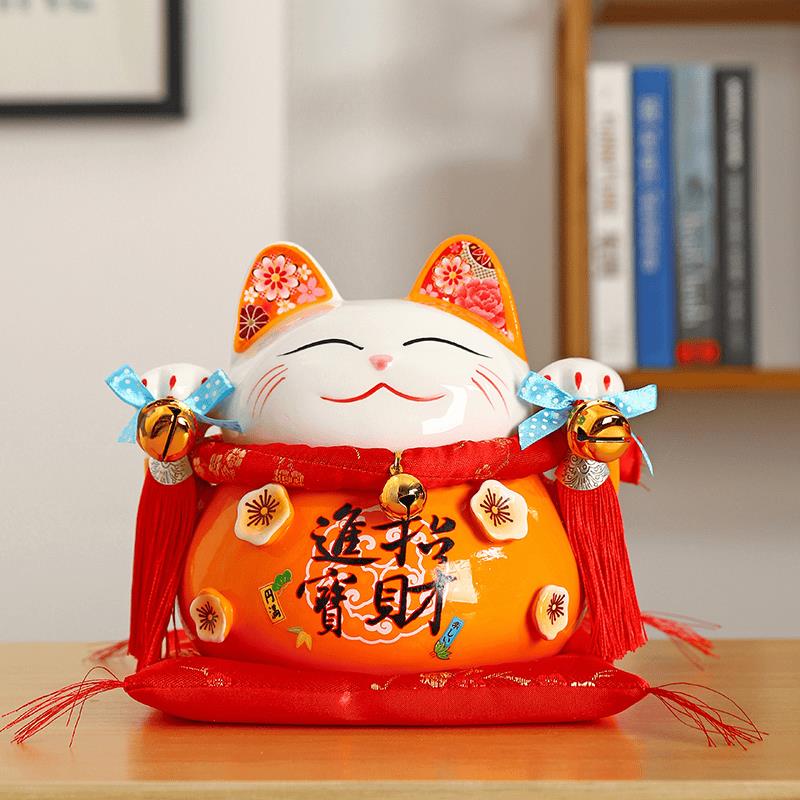 招财猫陶瓷日式存钱罐储蓄罐店铺开业入户礼品创意发财猫家居客厅