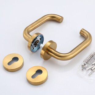 304不锈钢防火门把手室内门万能门把手锁防火通道开叉锁双弯把手