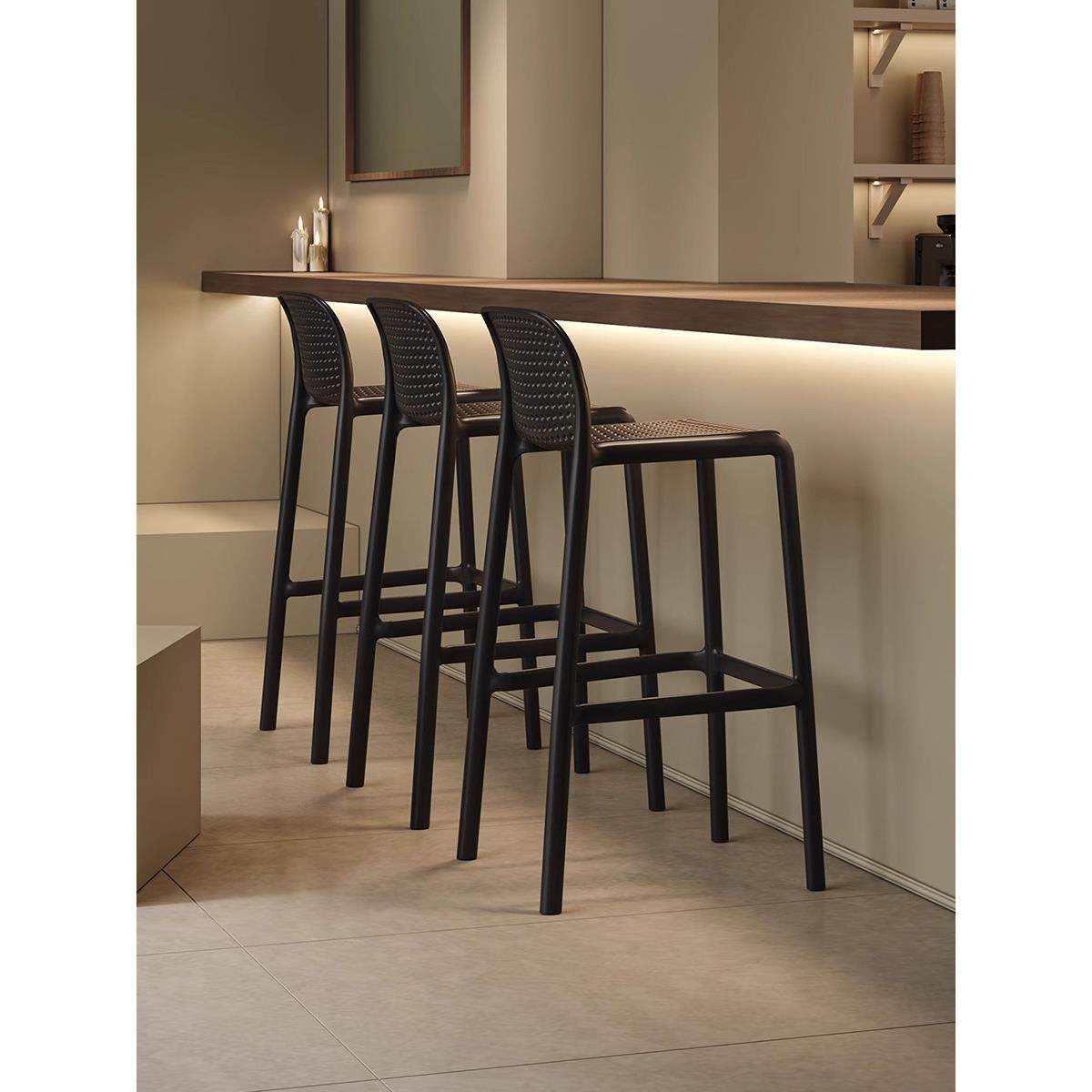 现代简约塑料吧椅靠背高脚凳北欧吧台椅家用阳台户外藤编高脚椅,住宅家具,家用高脚椅,淘宝优惠券,粉丝福利购,淘宝优惠卷