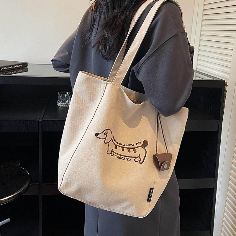 休闲大容量帆布托特包包女2025新款时尚外出手提购物袋通勤单肩包,箱包皮具/热销女包/男包,时尚帆布包,淘宝优惠券,粉丝福利购,淘宝优惠卷