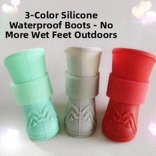 大怡园狗鞋防水防滑硅胶雨鞋泰迪比熊贵宾吉娃娃埃雷兹小狗鞋