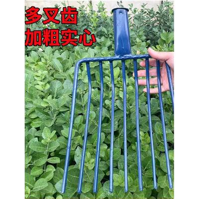 超强耐用翻地钢叉种地煤块石子叉锰钢洋叉翻地神器挖野菜牛粪叉子