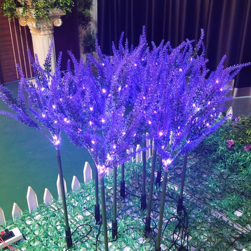 户外薰衣草地插景观灯广场庭院led户外仿真薰衣草220v转3v市电